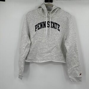 League Penn State Nittany Lions Cropped Hoodie Grey Womens Large NCAA Gameday